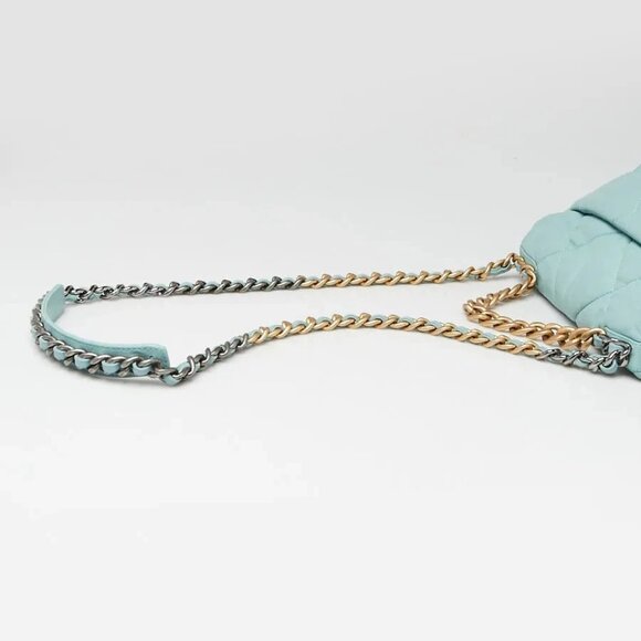 Chanel Green Quilted Lambskin Leather Chanel 19 Small Flap Bag - Picture 7 of 11